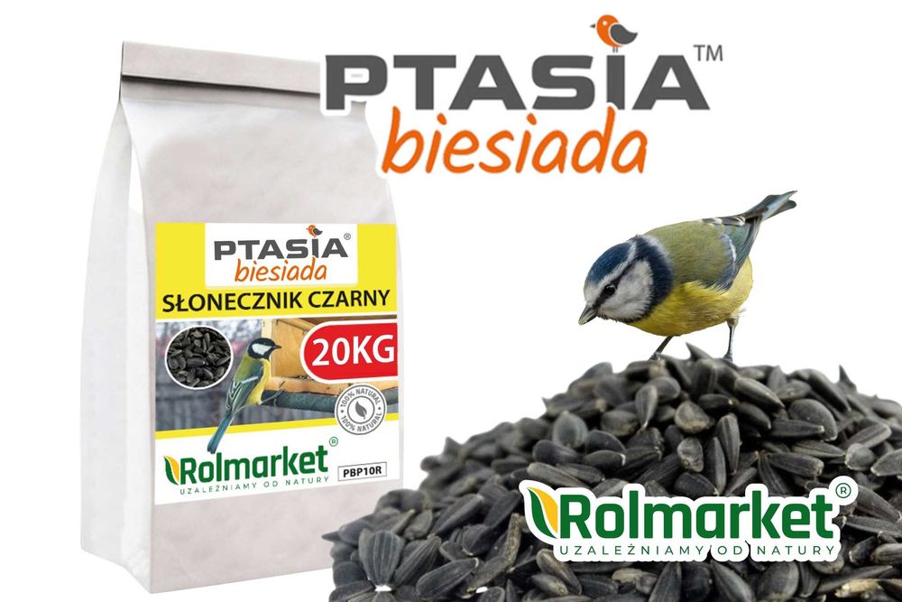 pokarm KARMA dla PTAKÓW zimujących SŁONECZNIK czarny na zimę 20kg