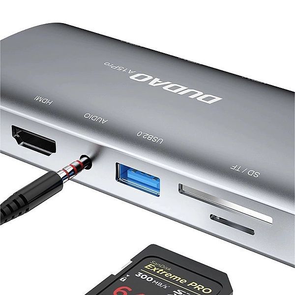Hub Dudao A15Pro 11w1 Usb-c - Usb-c Pd 60w / Hdmi / 3,5 mm mini jack /