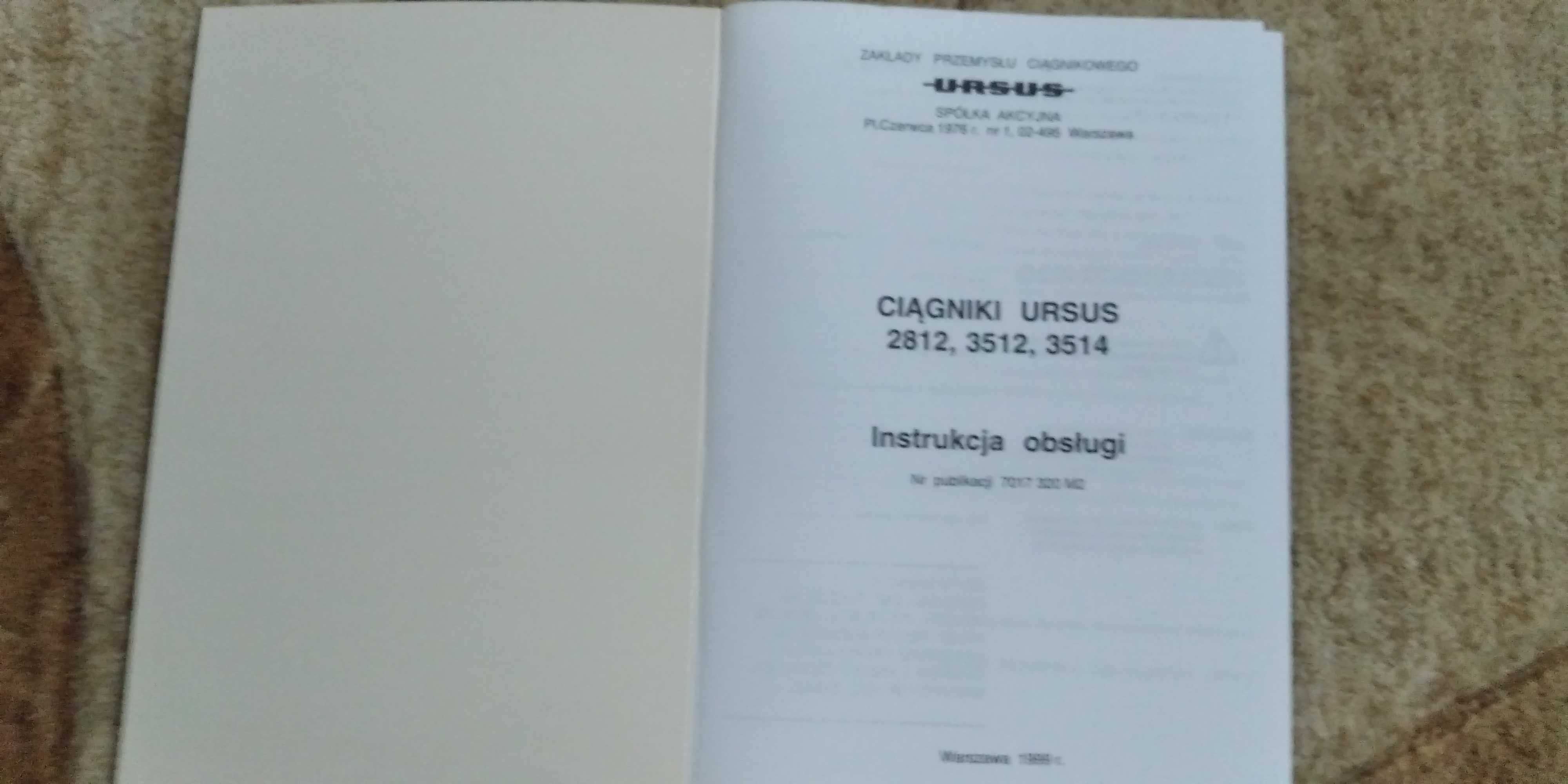 Ursus 3512,3514 zestaw instrukcja obsługi katalog części