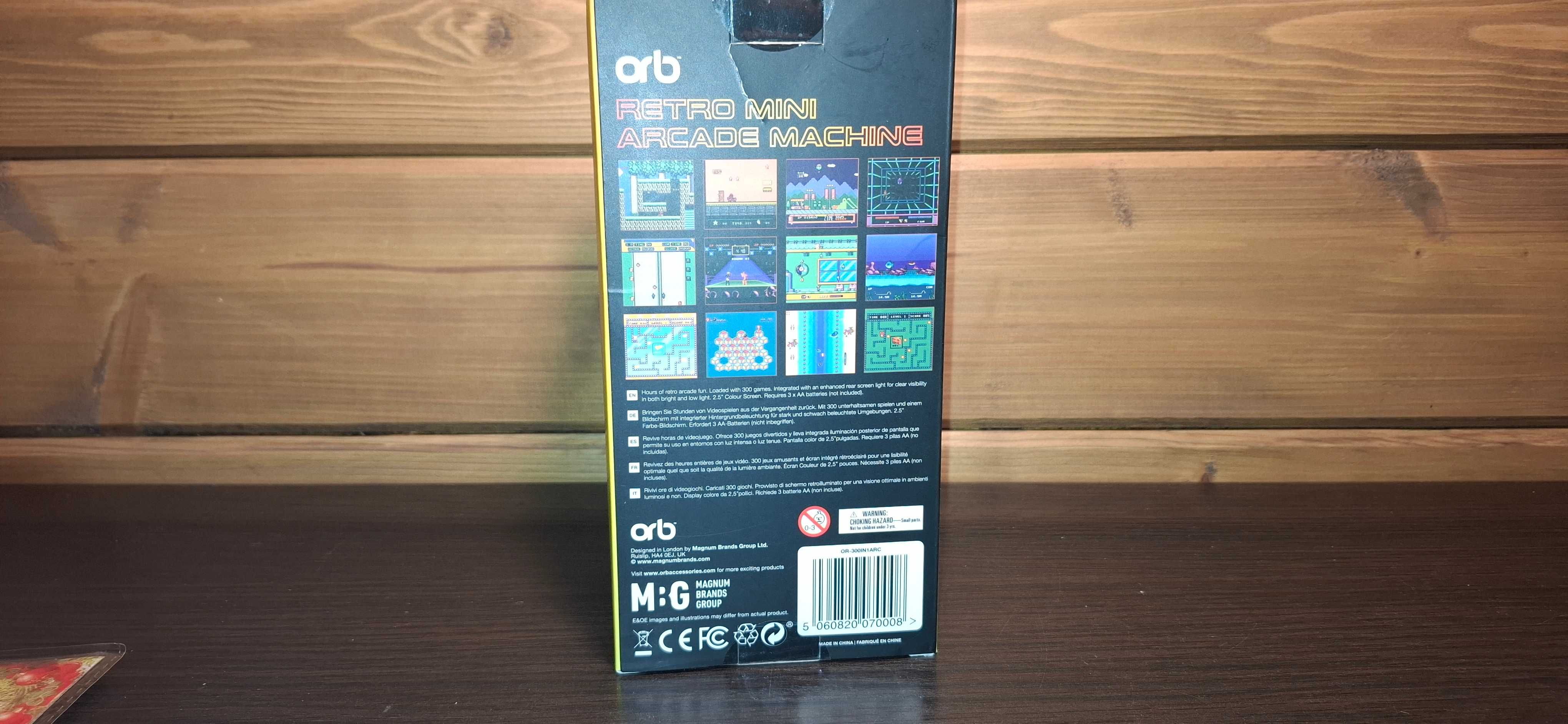ORB Retro Mini Arcade Machine - 300 Gier - Mini Automat Arcade z Grami