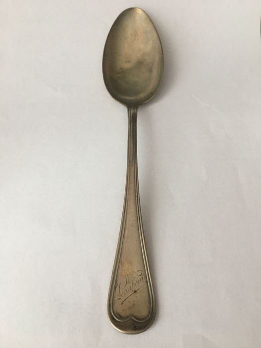 Zabytkowa łyżka srebrna Leonhard XIX w. - antyk