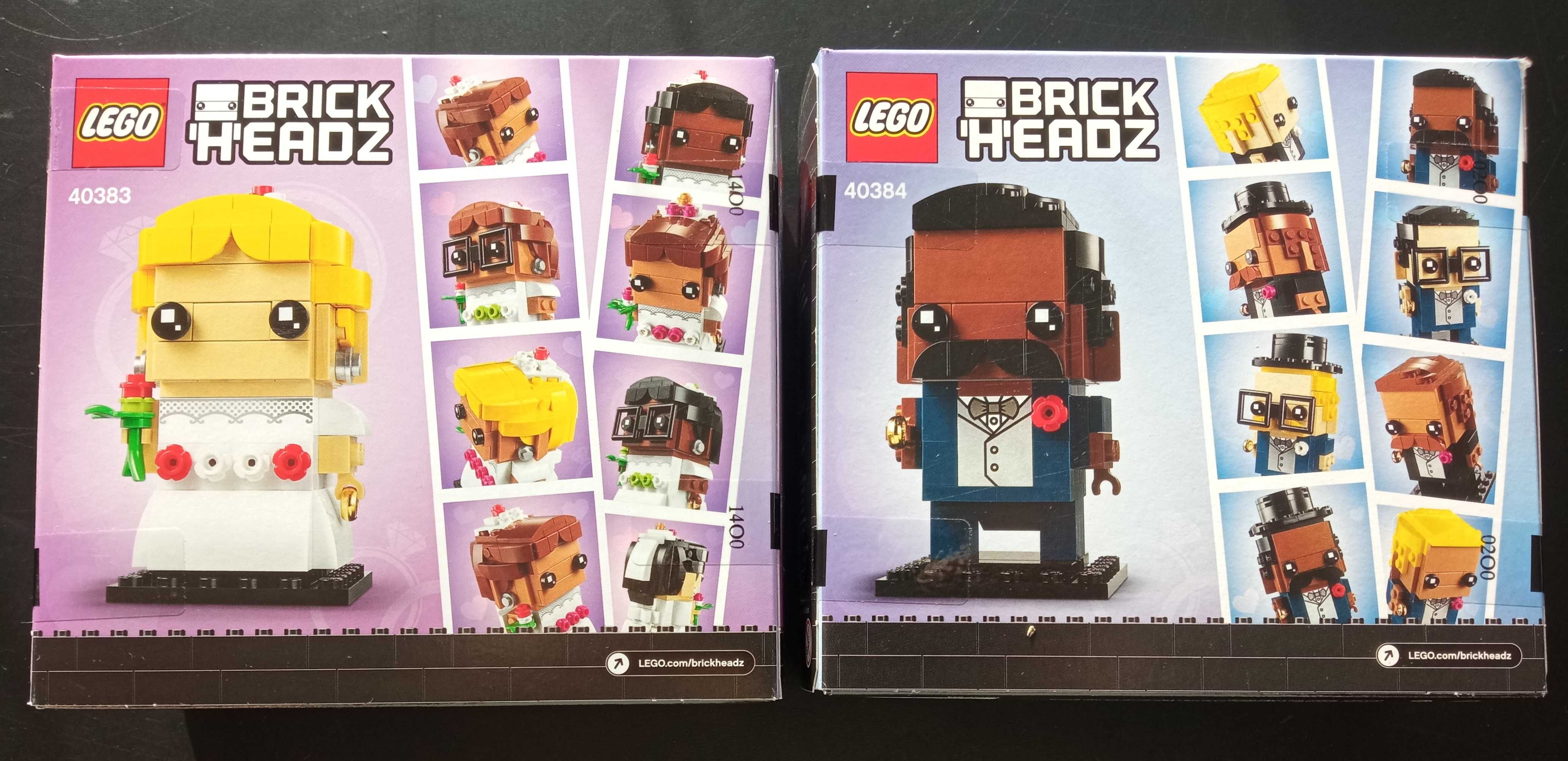 Lego Brick Headz Pan i Pani Młoda 40384 i 40383 Super Prezent Ślubny