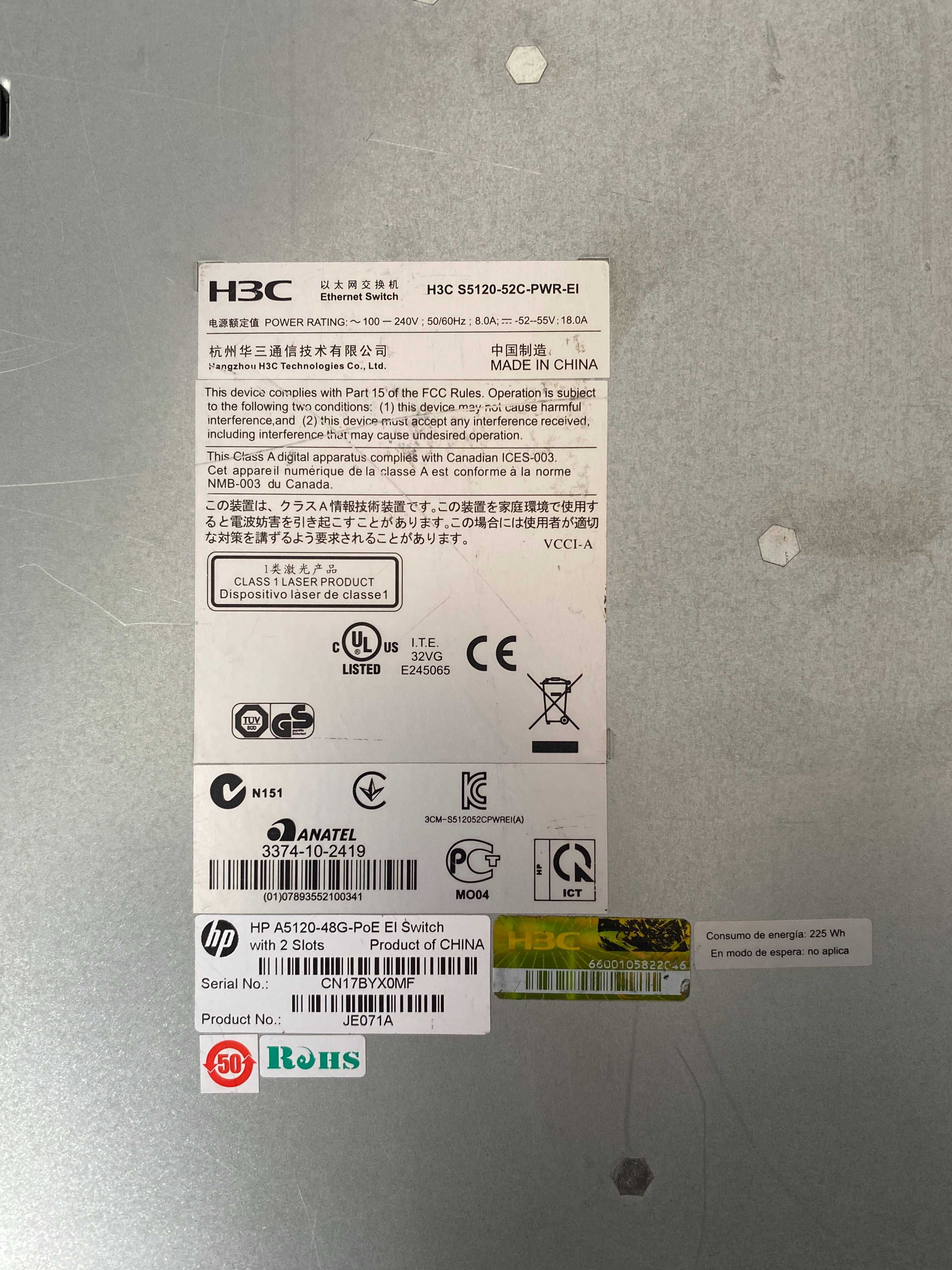 ethernet switch H3C S5120-52C-PWR-EI, 48P