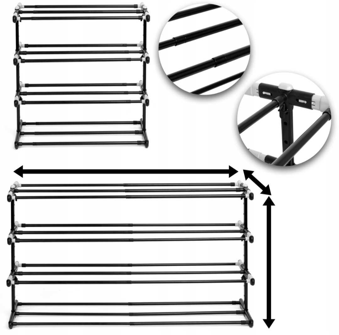 Stojak Regał Metalowy Teleskopowy Półki