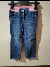 Spodnie jeansy dżinsy dziewczynka 92/98 Tu na gumie zapinane na guzik