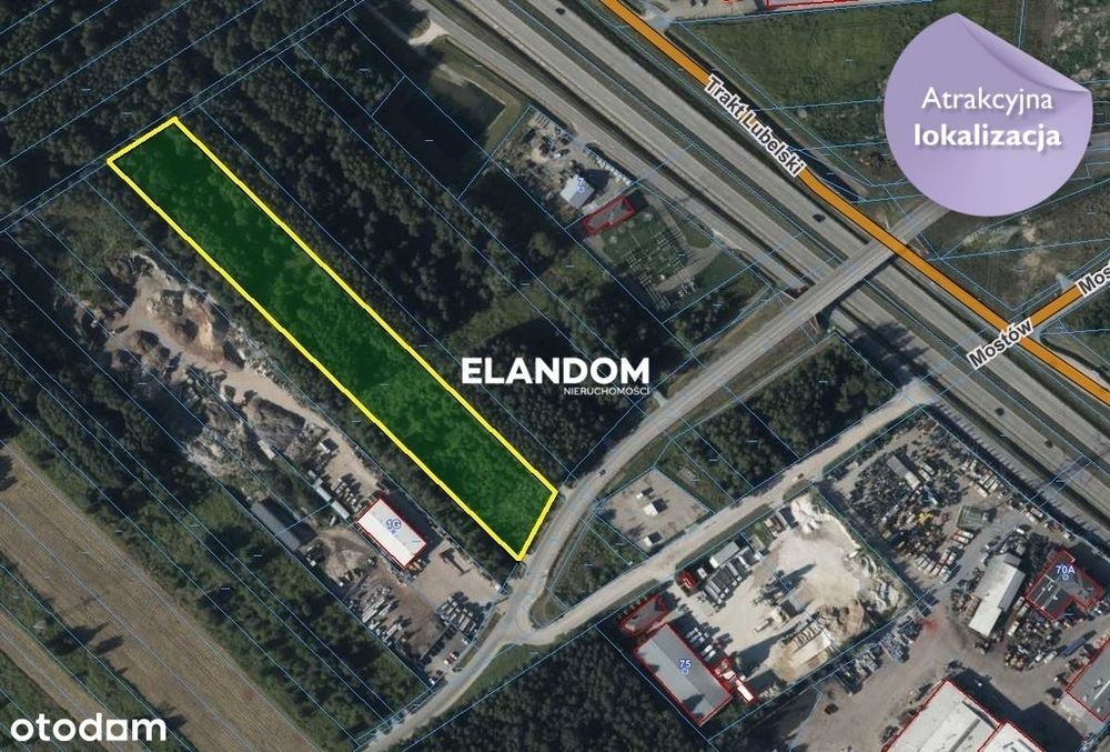 Działka inwestycyjna przy trasie S17 (W-wa/Lublin)