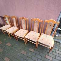 Krzesła 5 sztuk drewniane do jadalni