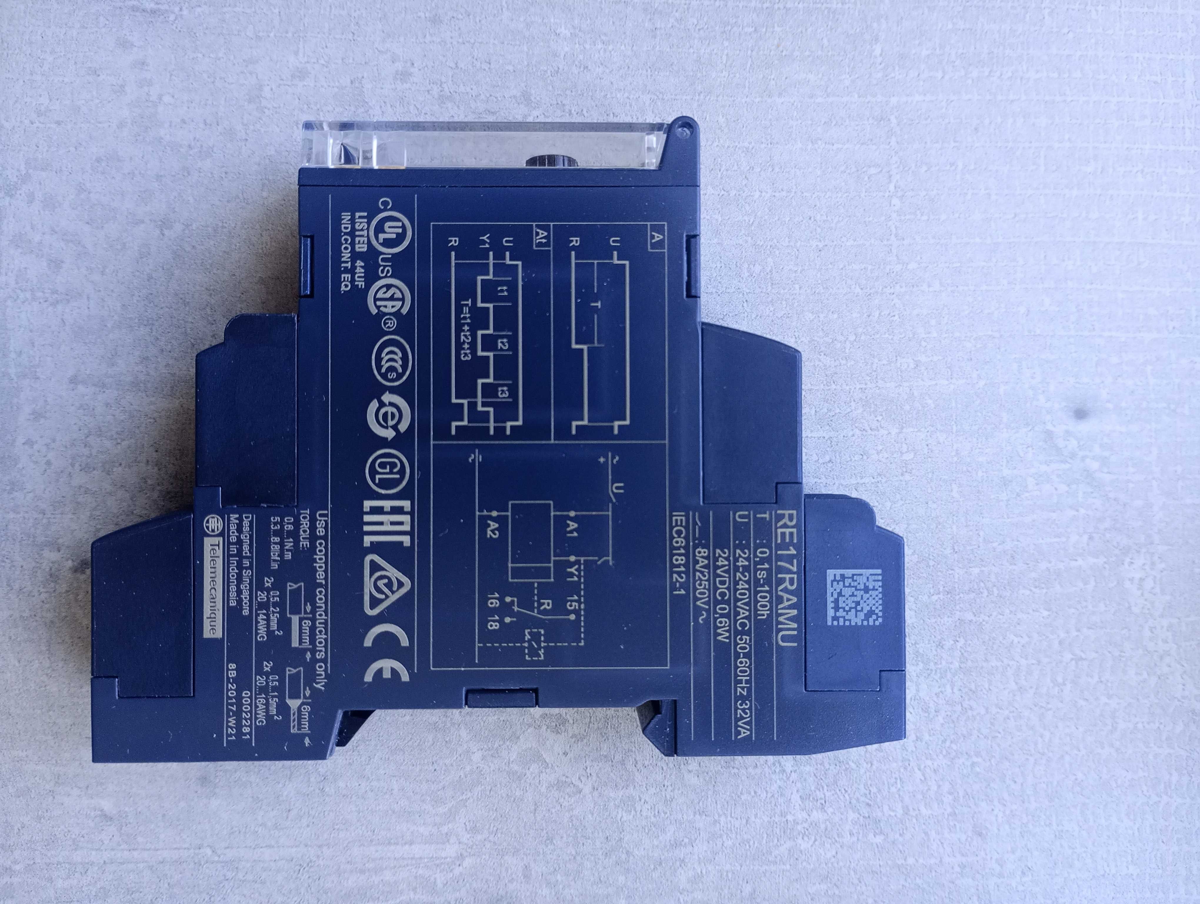 Przekaźnik czasowy Schneider Electric RE22R2MYMR, 0.05 s - 300 h