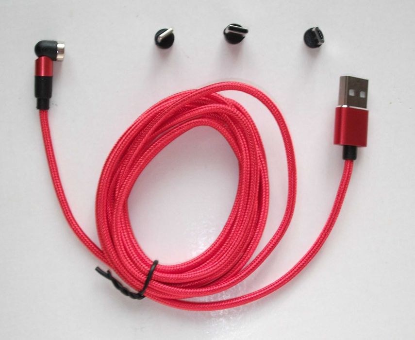 Kabel Przewód USB typ C Micro iPhone Magnetyczny 2mb