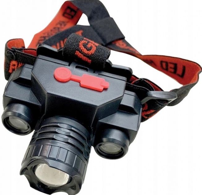 Налобный аккумуляторный фонарь с красным и белым светом сфокусировкой