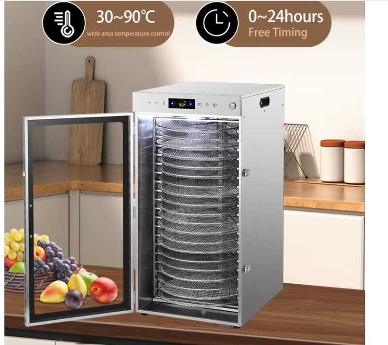 Обертовий роторний дегідратор Сушарка для фруктів 20 лотків 29.5 см