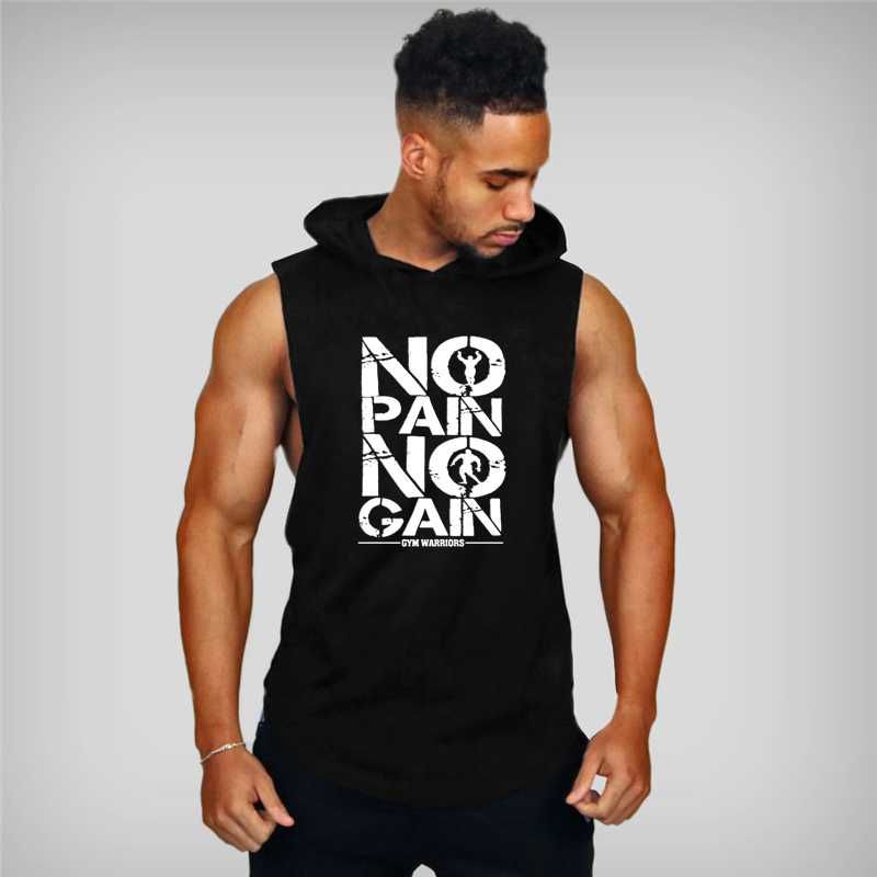Спортивная безрукавка,футболка с капюшоном USA,No pain,No gain