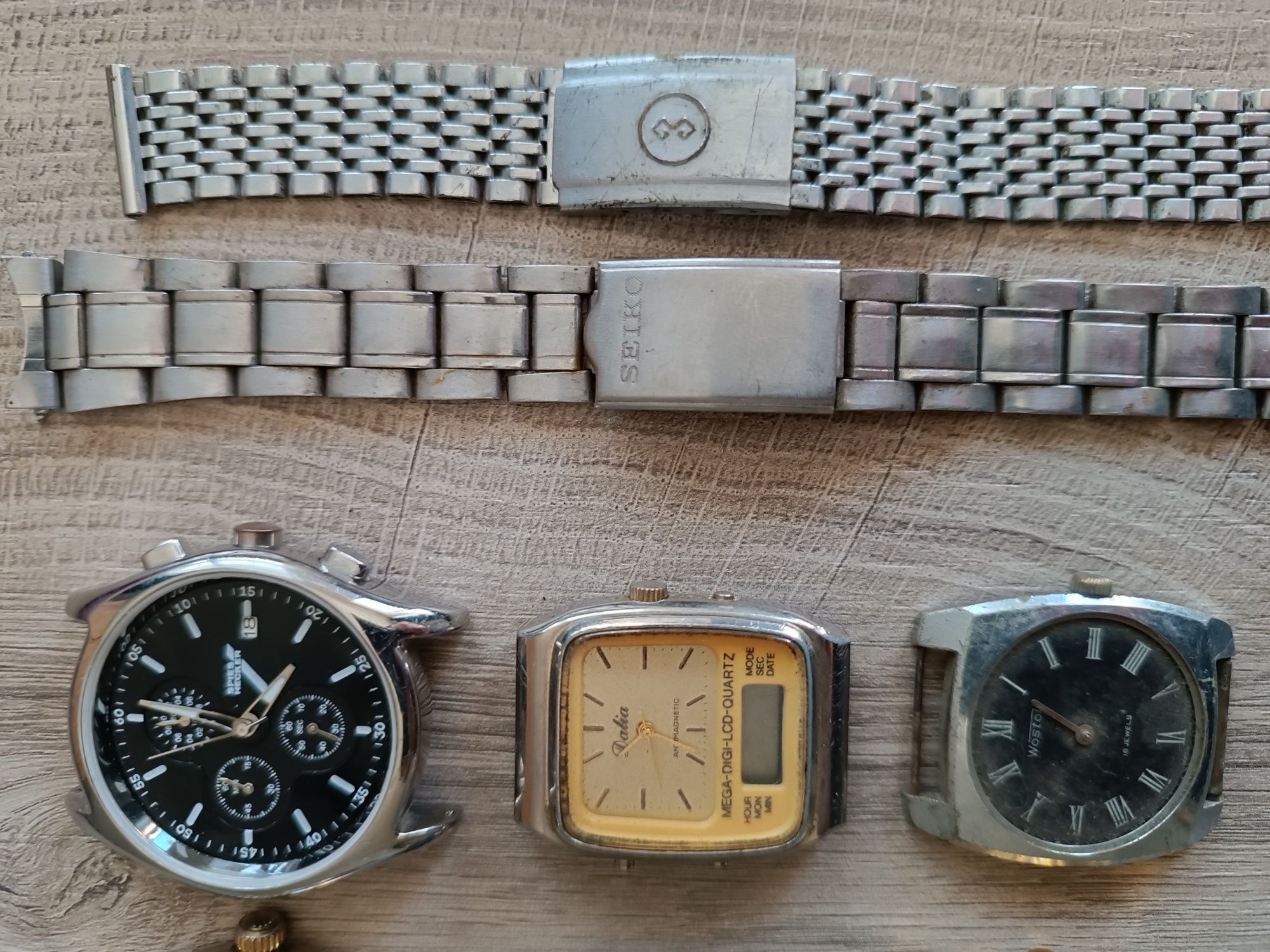 Kolekcjonerskie, stare zegarki mechaniczne i elektroniczne, wykopki.