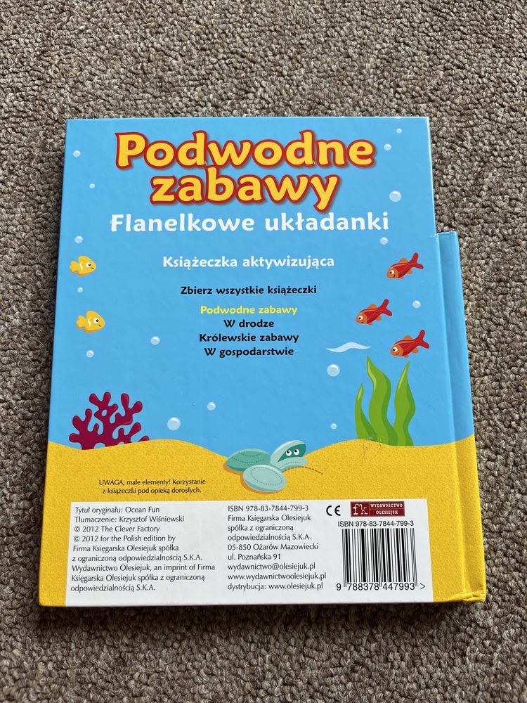 Flanelkowe układanki Podwodne zabawy książeczka aktywizująca