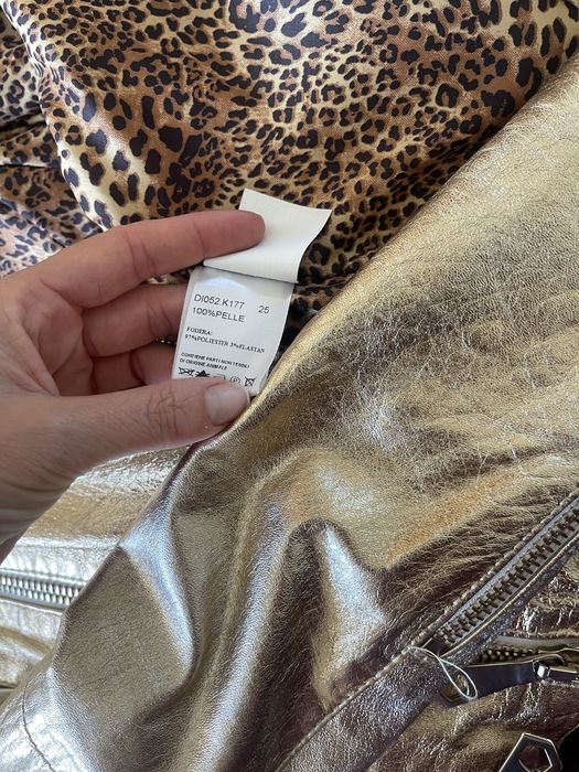 Casaco pele/couro dourado Daniele Alessandrini