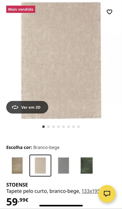 Tapete ikea beige novo 133x195