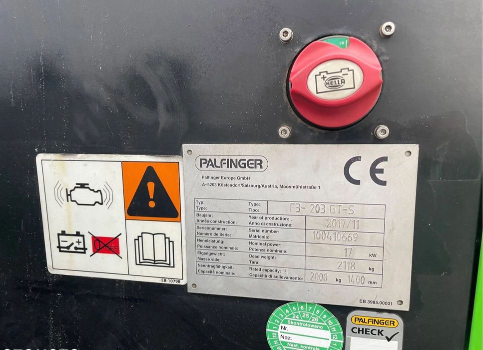Palfinger F3-203 GT-S  Wózek widłowy, Palfinger F3-203 GT-S, stan bardzo dobry