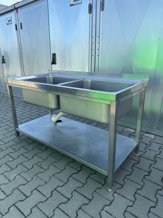 Zlew gastronomiczny dwukomorowy