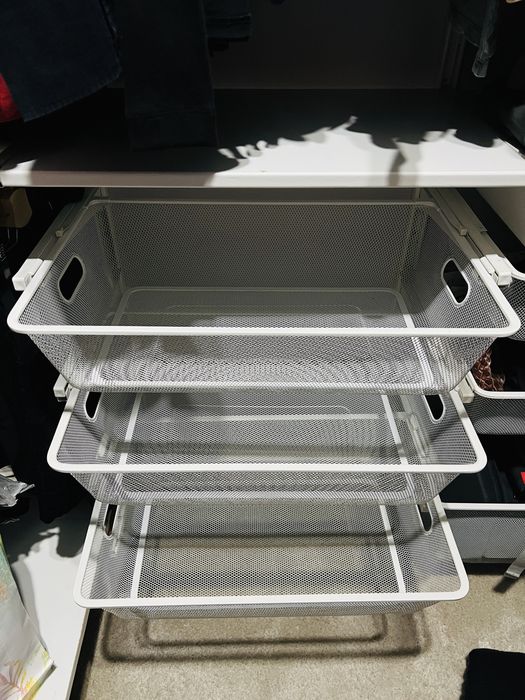 Kosz druciany do garderoby magazynku biały Ikea Algot