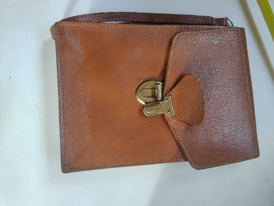 Skórzana Saszetka męska PRL "70-80"