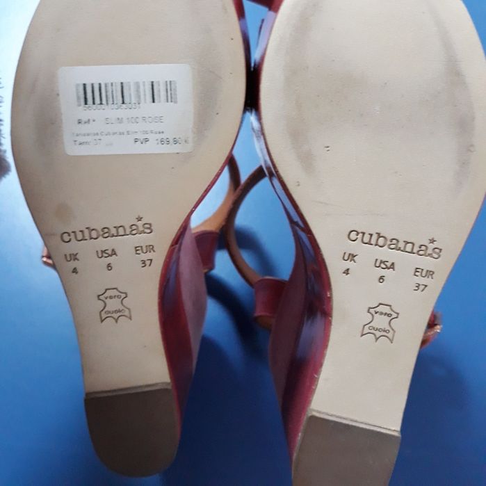 Sandálias cubanas rosa novas