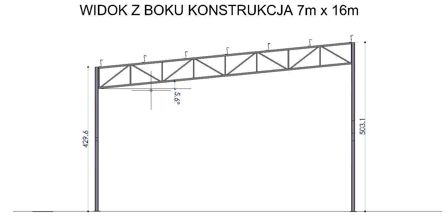 Konstrukcja STALOWA 7m x 16m inne