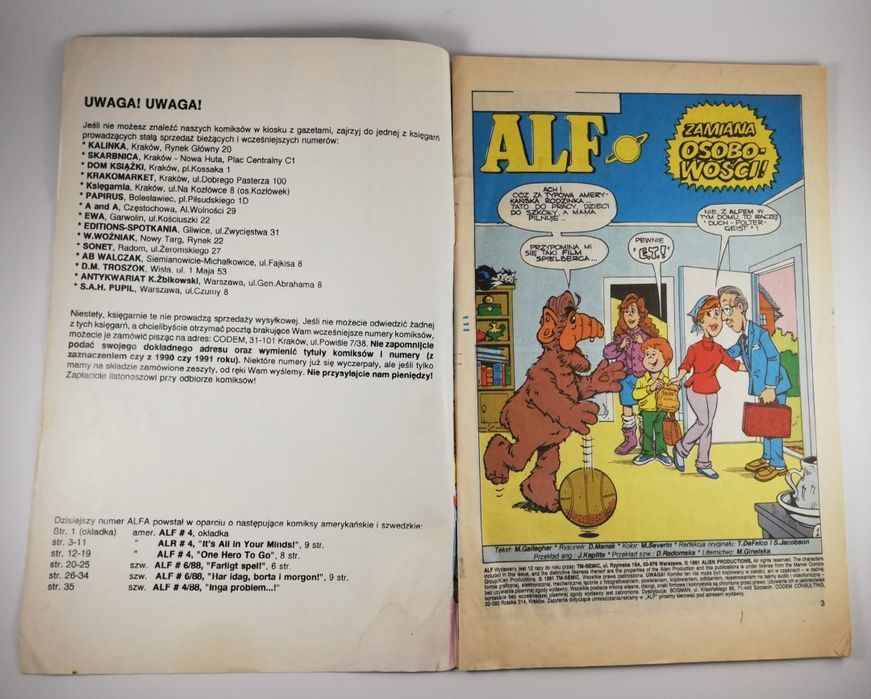 Stary komiks kolekcjonerski Alf Tm-semic 4/1991