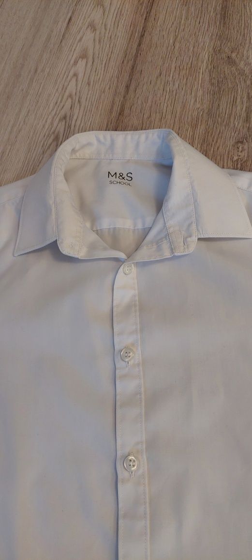 Koszula biała z długim rękawe M&S roz 146