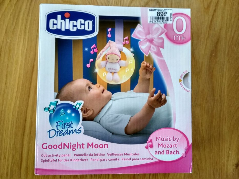 Chicco Goodnight Moon, Muzyczny księżyc różowy, lampka, pozytywka