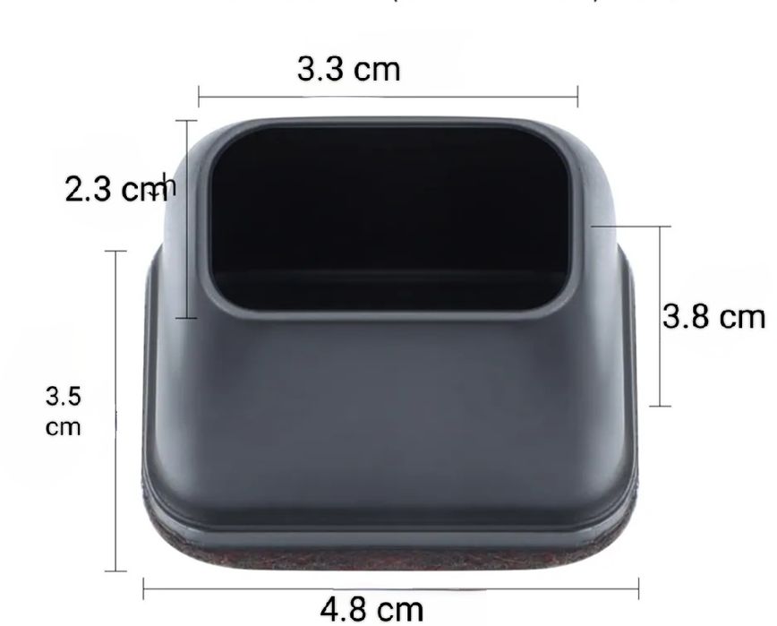 16 szt. prostokątnych czarnych silikonowych ochraniaczy na nogi krzese