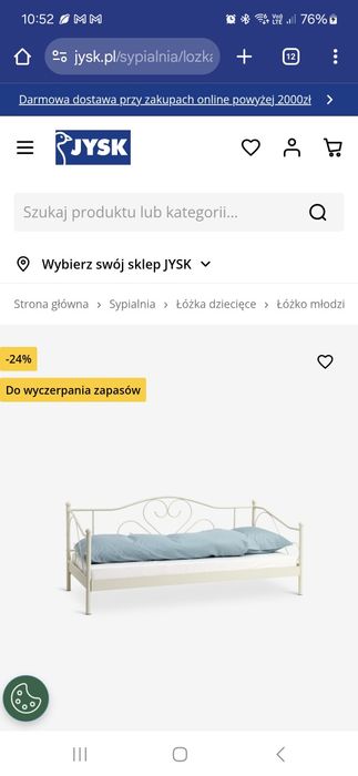 Rama Łóżka jysk ze stelażem