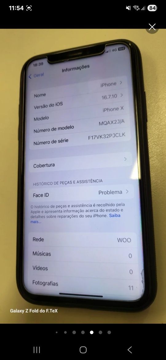 Iphone x 64gb com problema face id