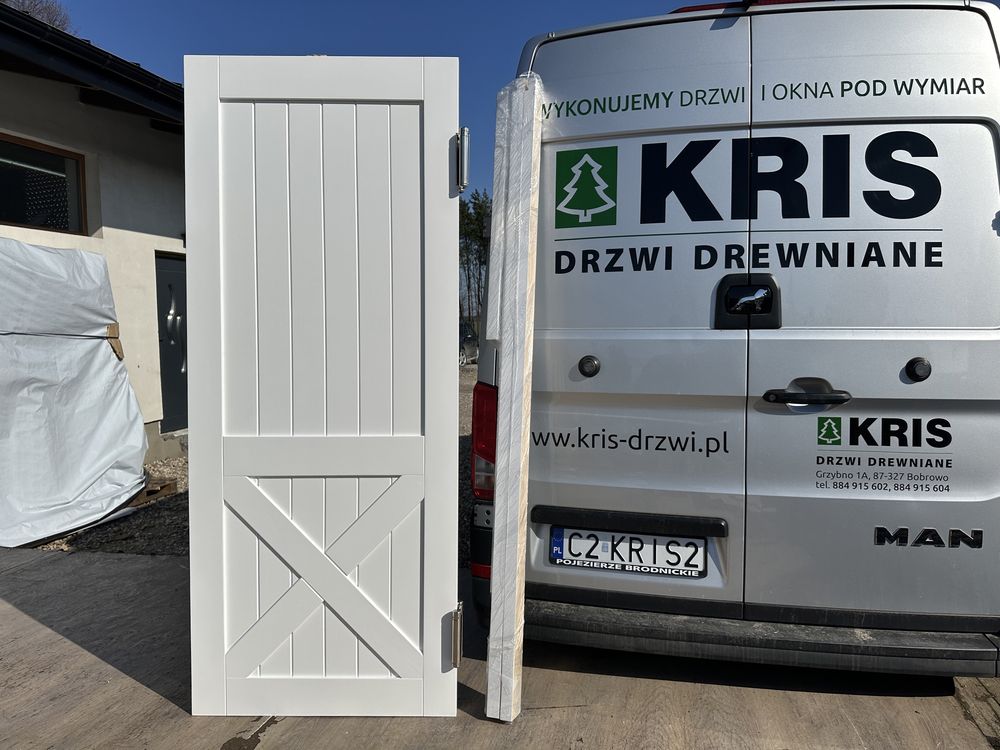 Drzwi drewniane OD RĘKI wahadłowe biale Cała Polska,zielone,czarne