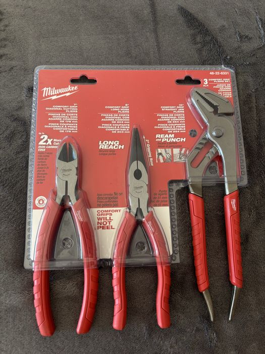 Набор плоскогубцев Milwaukee 3 шт. (плоскогубцы, бокорезы, утконосы)