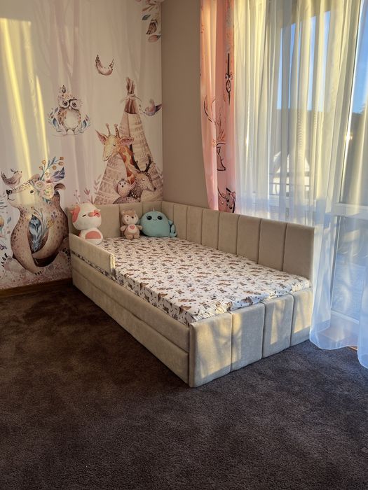 Łóżko dziecięce, tapicerowane dla dziecka, 180/90, tapczan, szuflada