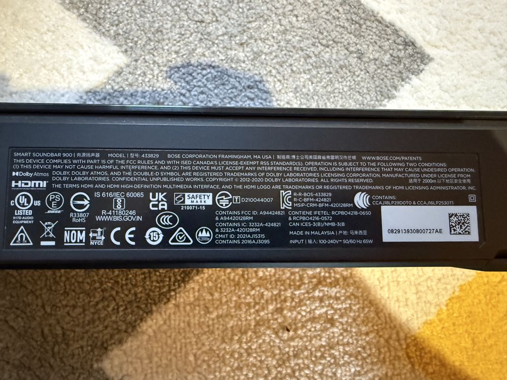 Саундбар Bose Smart Soundbar 900 Black