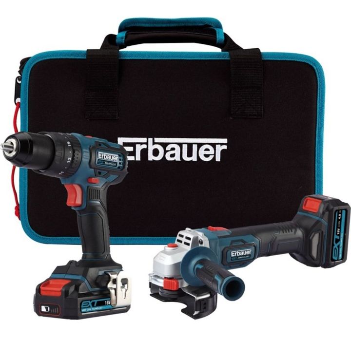 Zestaw Erbauer 18v szlifierka+ wkrętarka + 2 x aku Nowy!