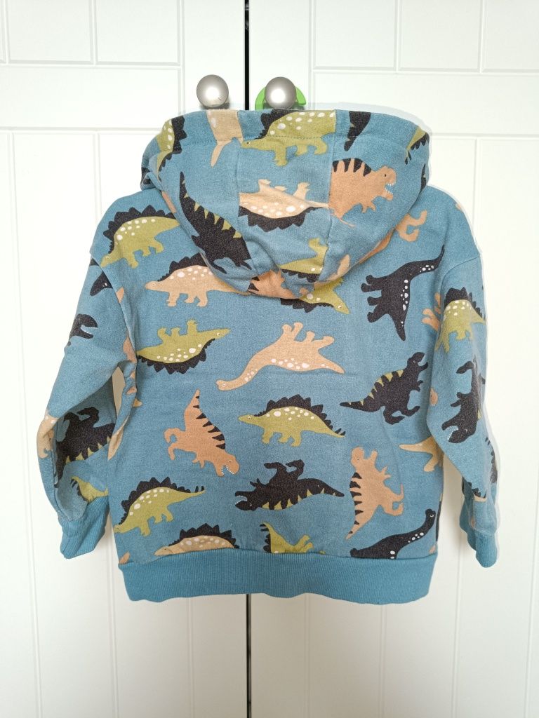 Bluza chłopięca z kapturem na zamek dinozaury Sinsay 110