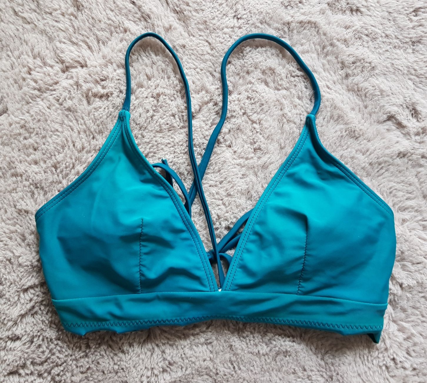 SHEIN Strój kąpielowy 36 S plażowy Top Bikini Liście tropikalne