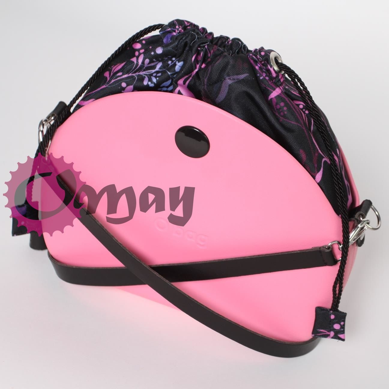 CZARNY organizer do OBAG MOON LIGHT worek kwiaty liście komin OMAY