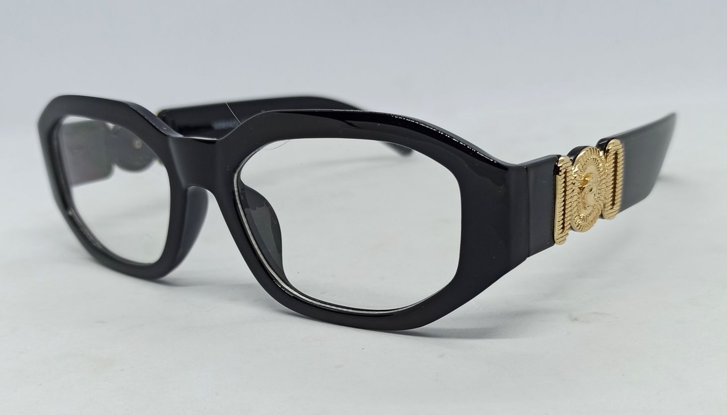 Versace очки унисекс имиджевые оправа для очков черная с золотым лого