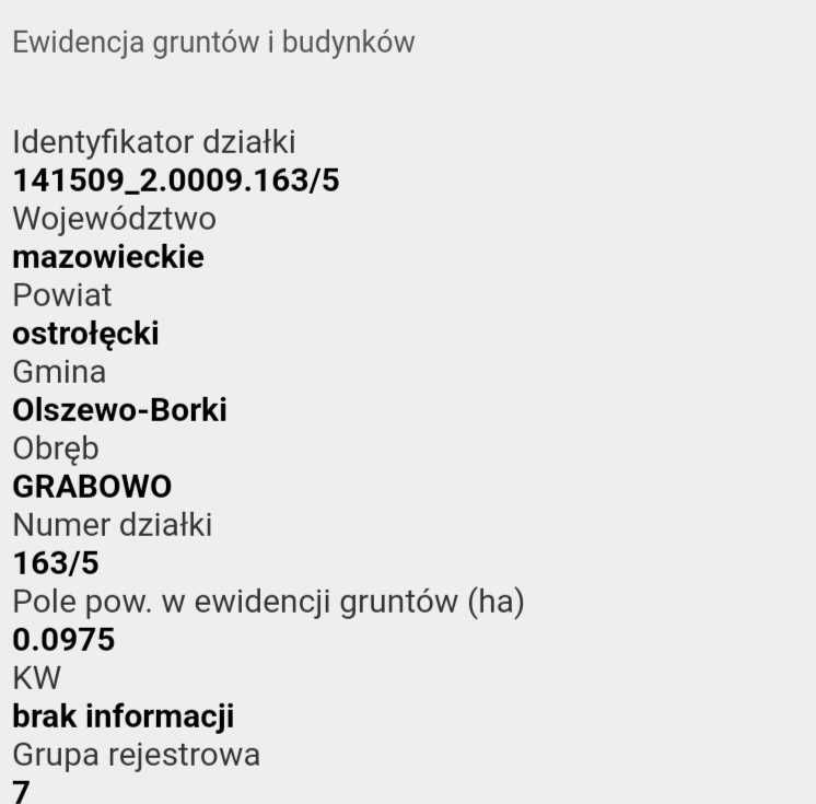 Działka budowlana Grabowo ul. 3 maja