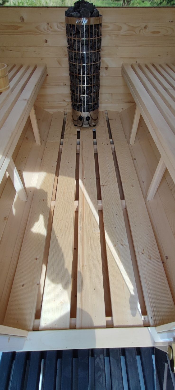 Sauna fińska, sauna w kształcie beczki, gorącą beczką