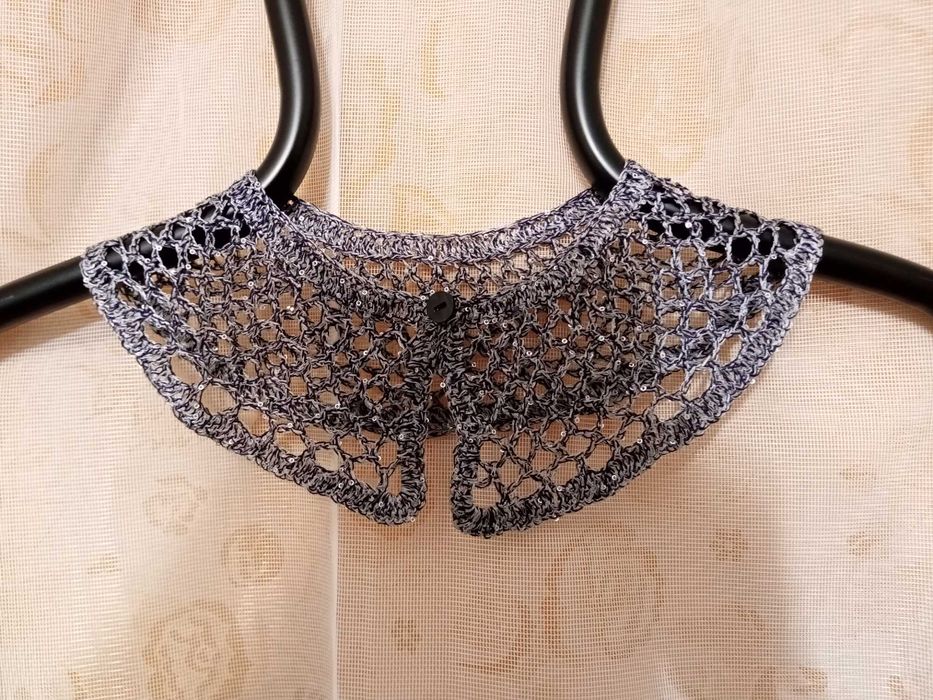 Moje dziewiarstwo. Kołnierzyk wykonany szydełkiem.