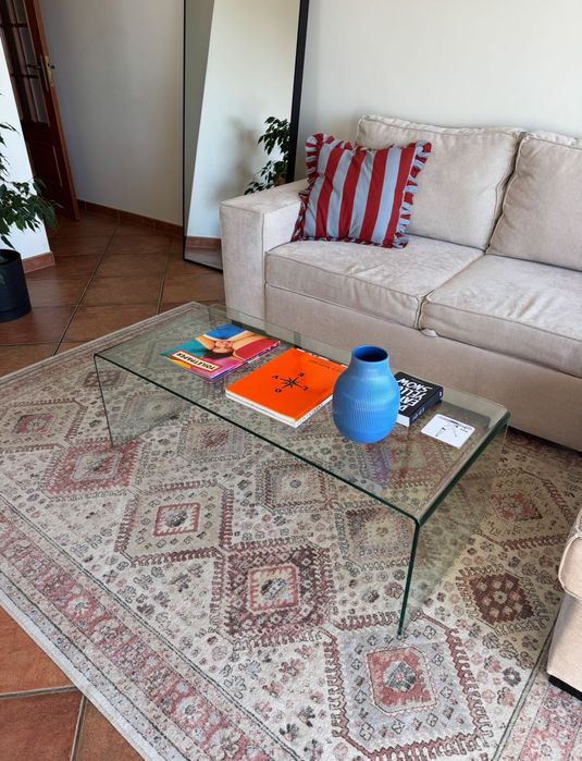 Mesa de centro Burano de vidro 110 x 50 cm