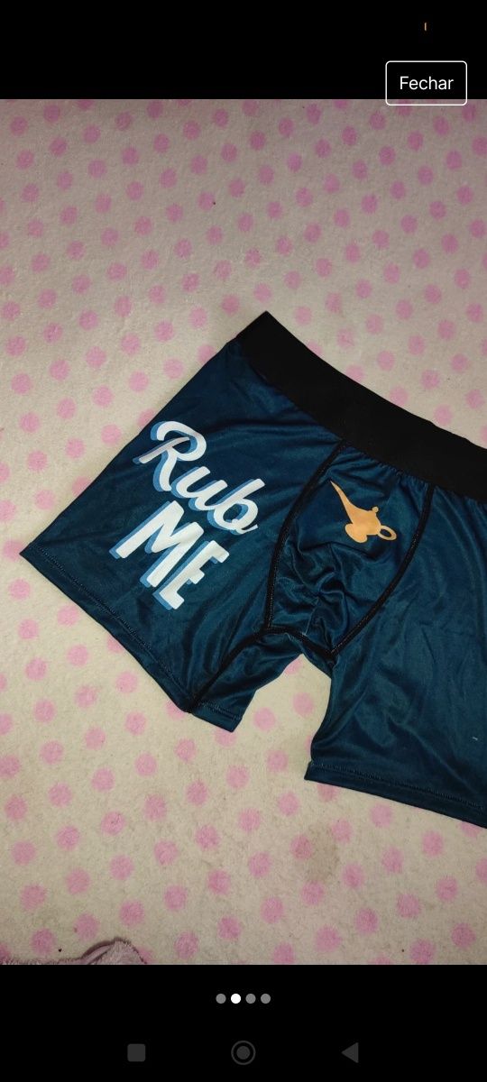 Boxer homem engraçado novo XL - "rub me" esfrega-me