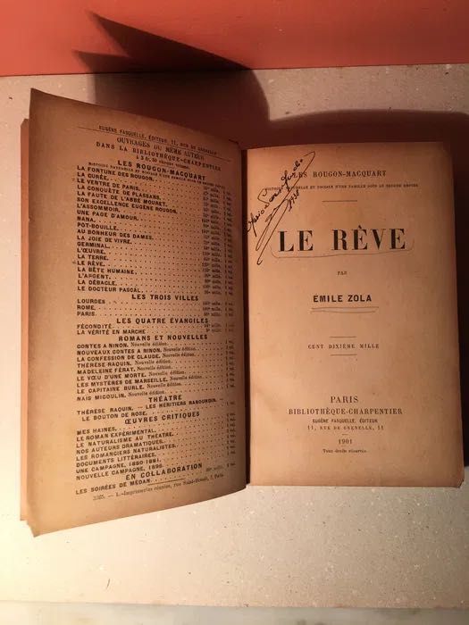 ÉMILE ZOLA - Le Réve - 1901 - Bibliothéque Charpentier, Paris