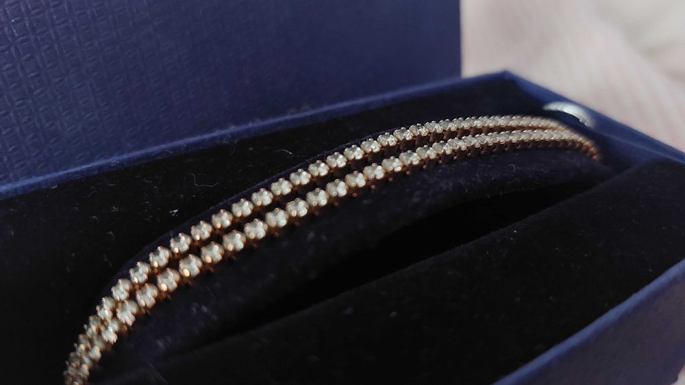Pulseira swarovski rose gold