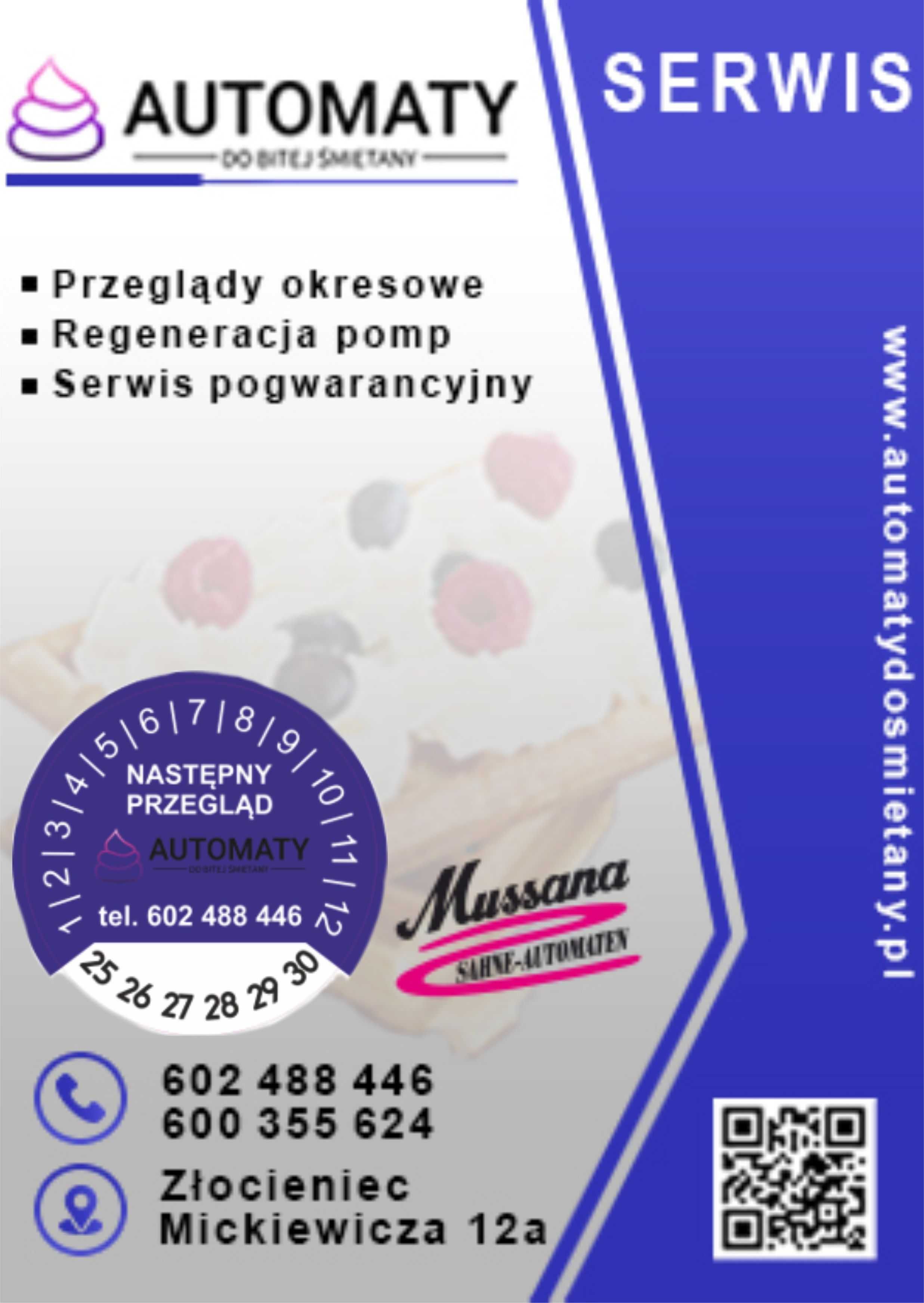 Automat Maszyna Ubijaczka Śmietaniarka Mussana Pony Microtronic 2 litr