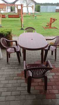 Stół i krzesła plastikowe,zestaw ogrodowy